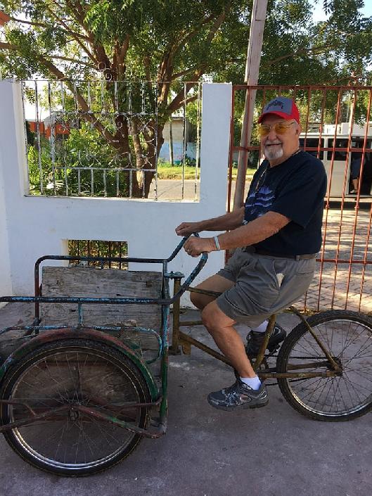 Senior Driving Old Cycle